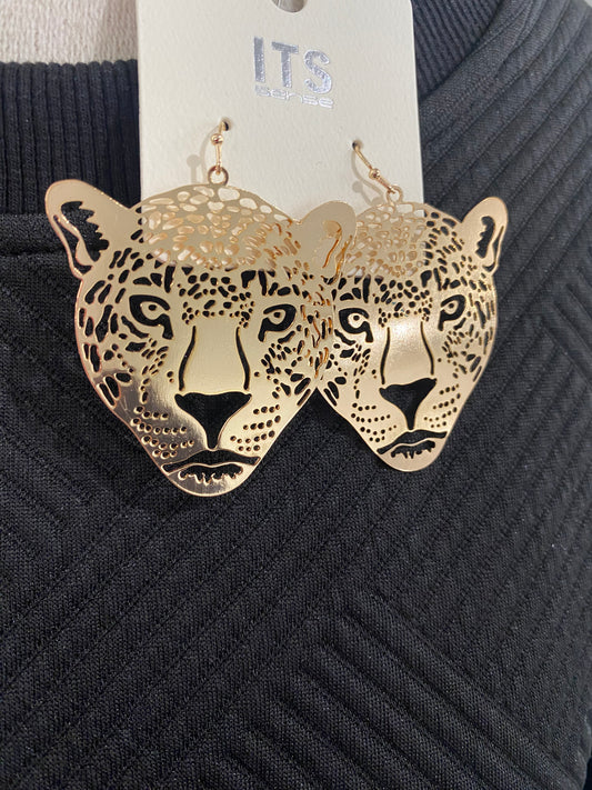 Gold Jaguar Earrings