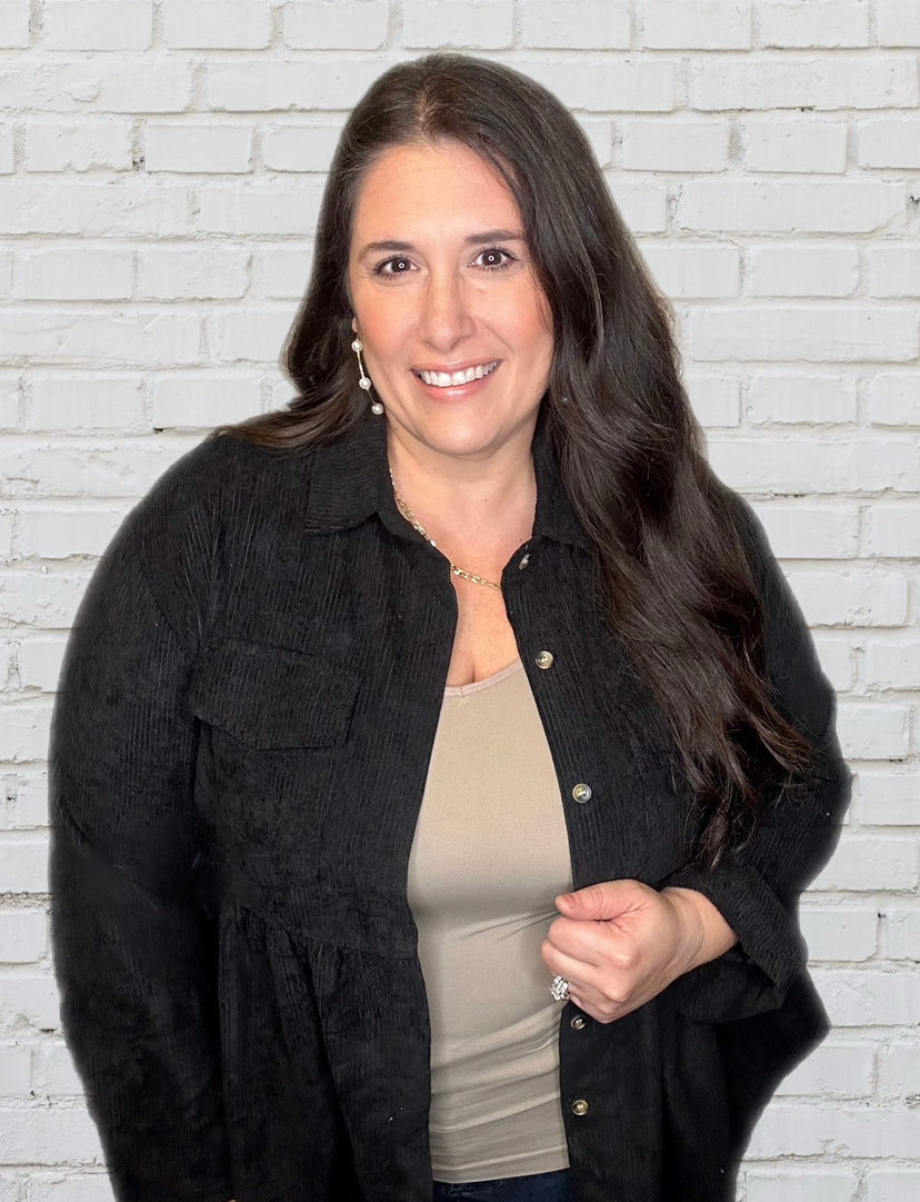 Corduroy Peplum Shacket