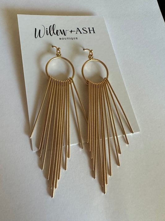 Matte Gold Tassel Earring