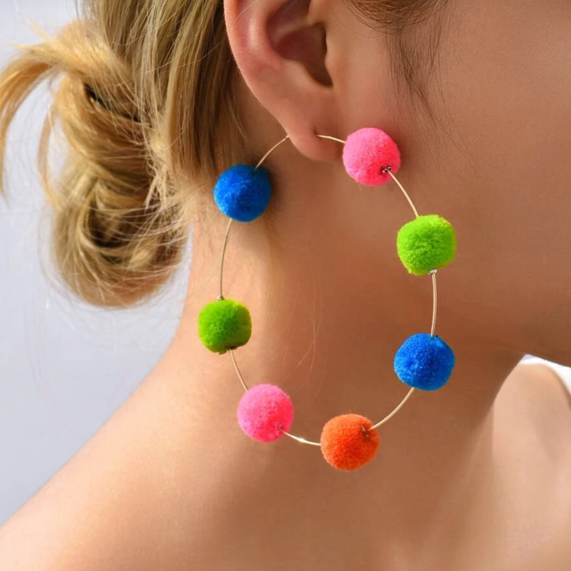 Carnival Pom Pom Earrings
