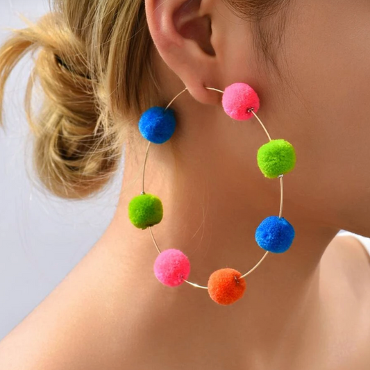 Carnival Pom Pom Earrings