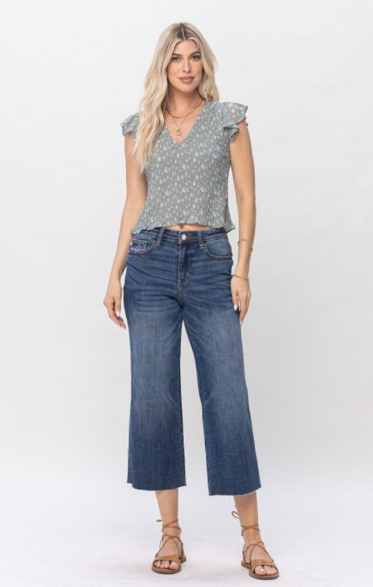 Judy Blue Wide Cropped Jean