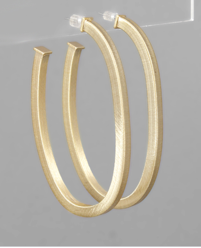Matte Open Oval Hoops