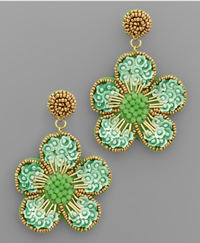 Beaded Flower Earring