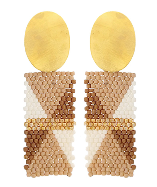 Geo Seed Bead Earrings
