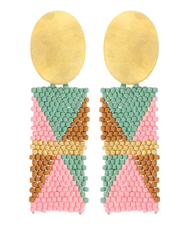 Geo Seed Bead Earrings
