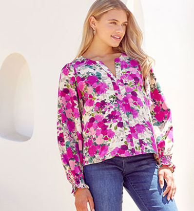 Magenta Floral Top