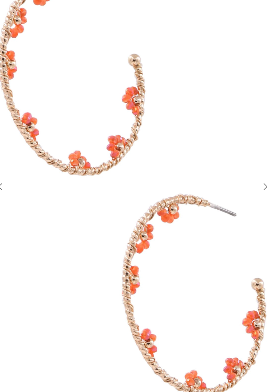 Bead Cluster Hoop Earring