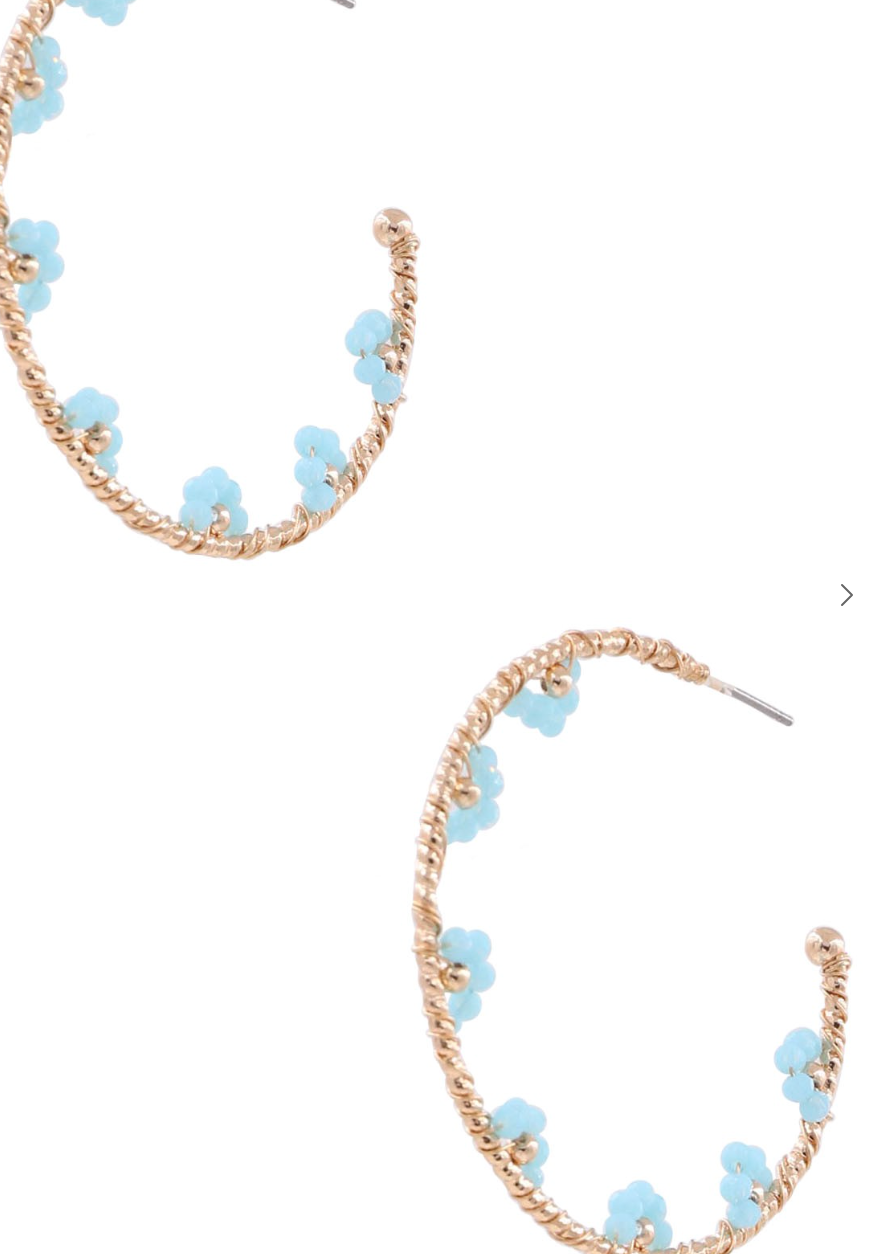 Bead Cluster Hoop Earring