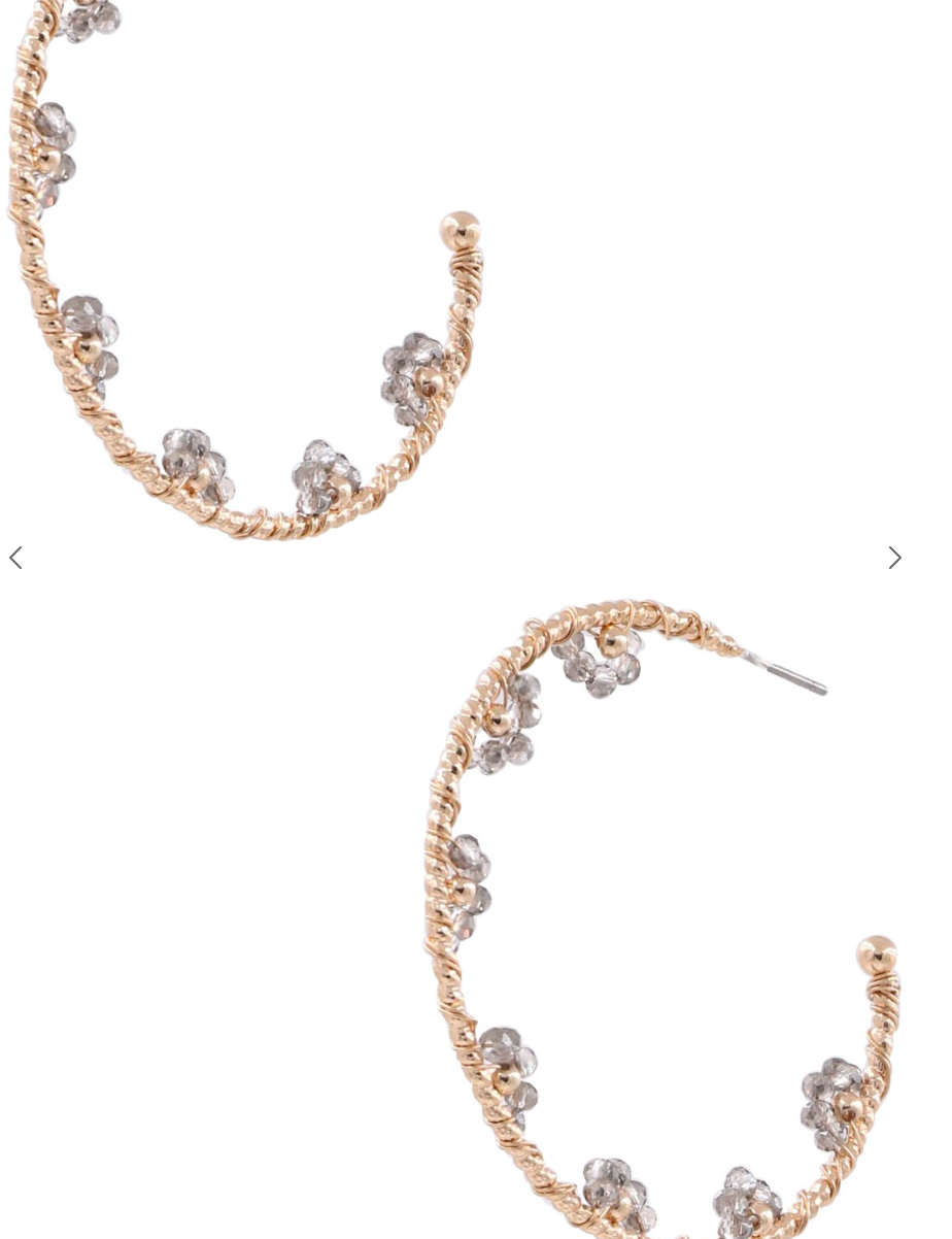 Bead Cluster Hoop Earring