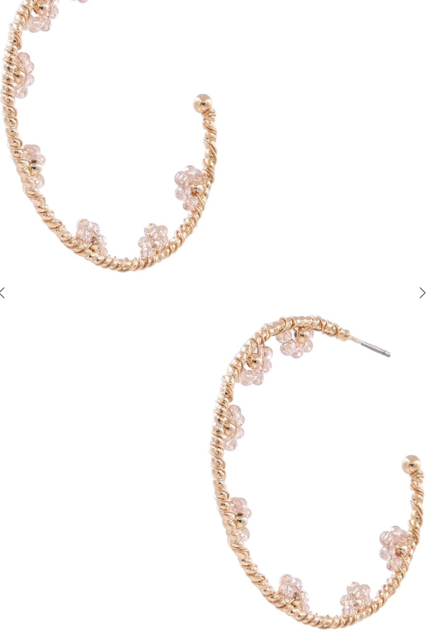 Bead Cluster Hoop Earring