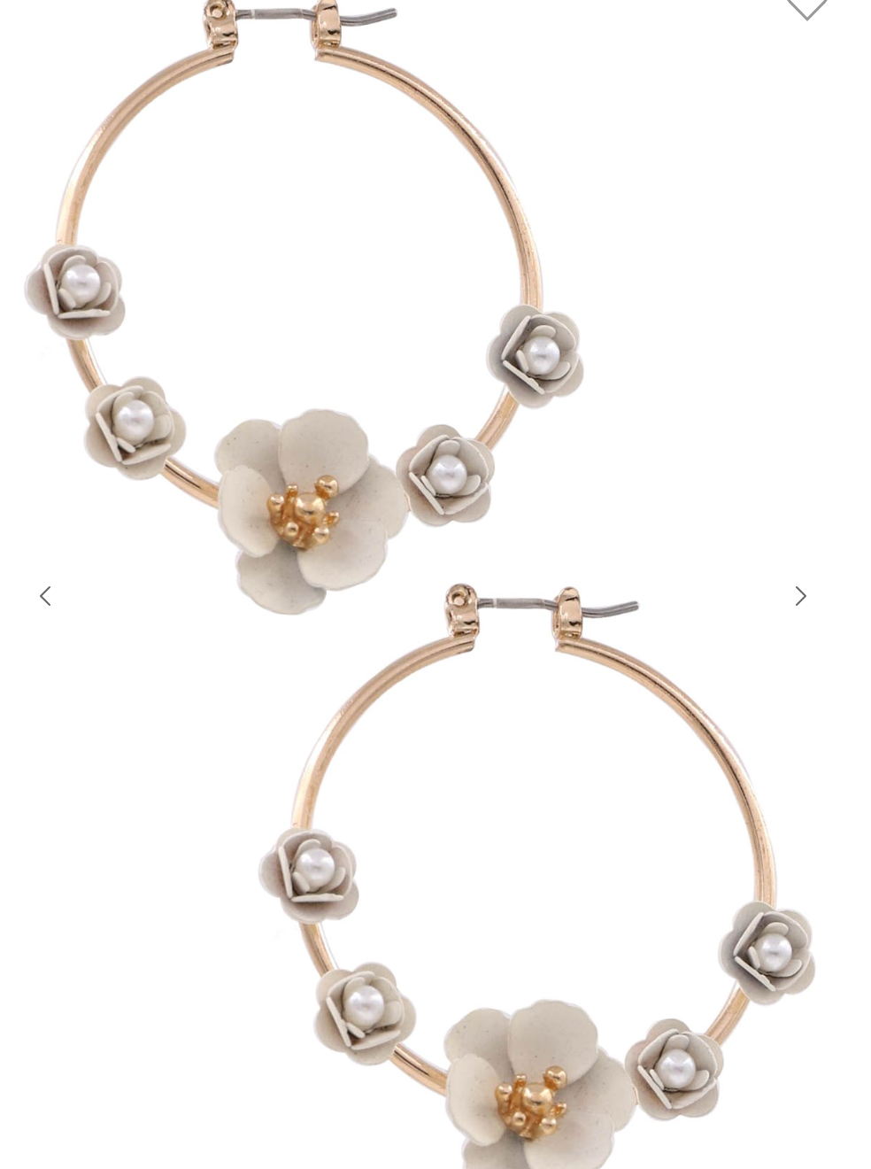 Flower and Pearl Hoops