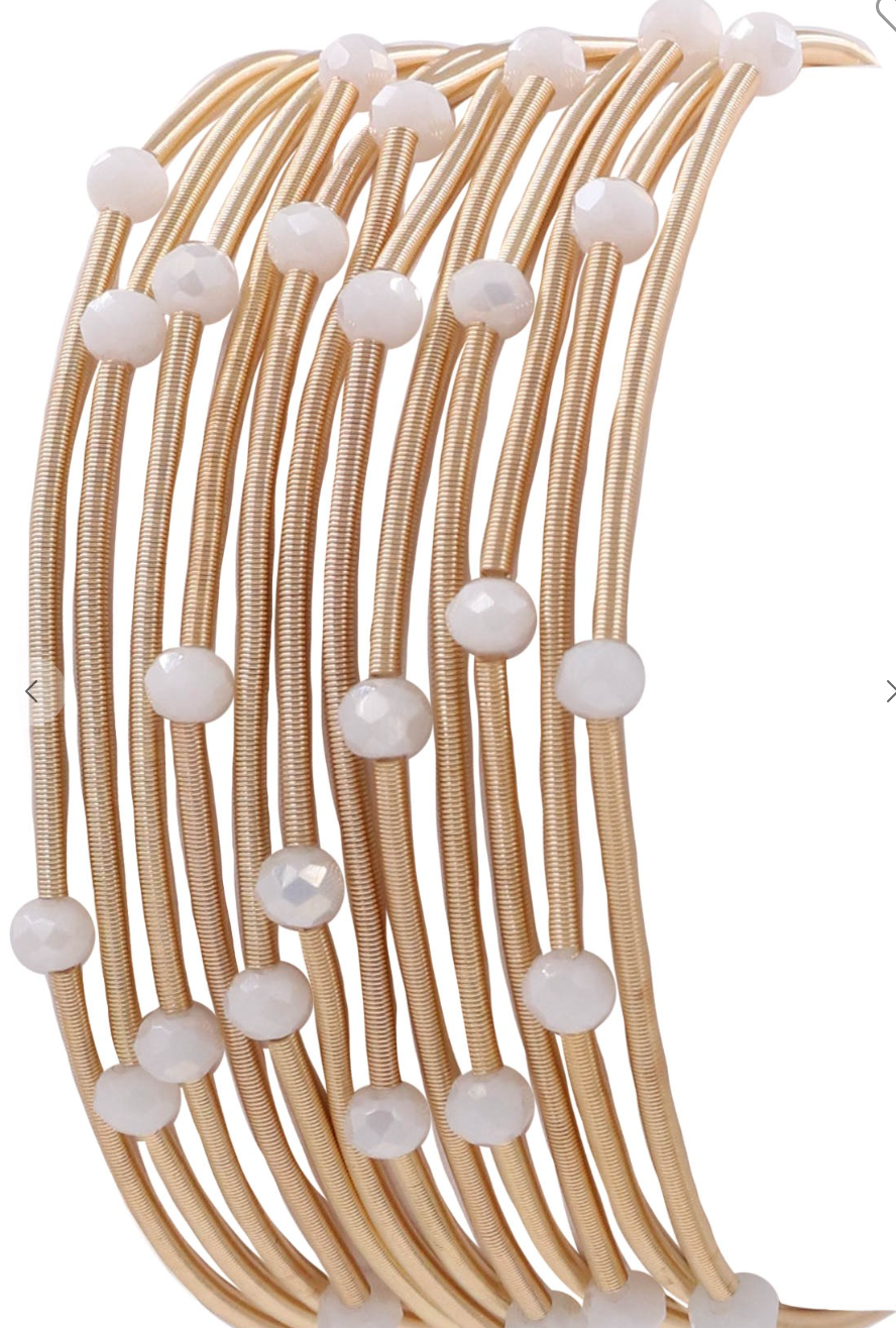 Beaded Stretch Coil Bracelet