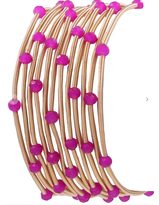 Beaded Stretch Coil Bracelet
