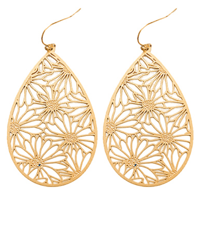 Flower Teardrop Earrings