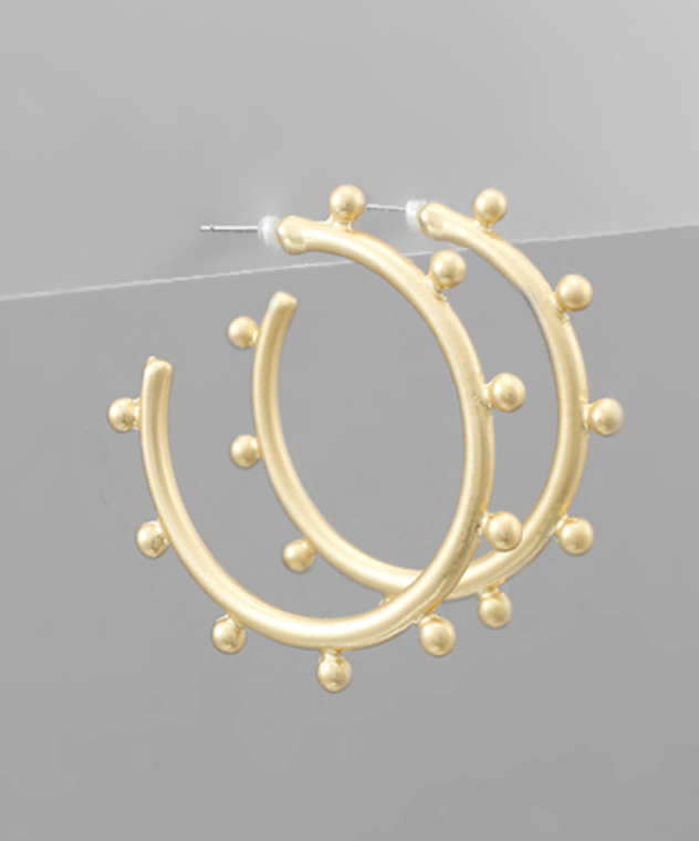 Matte Studded Hoop
