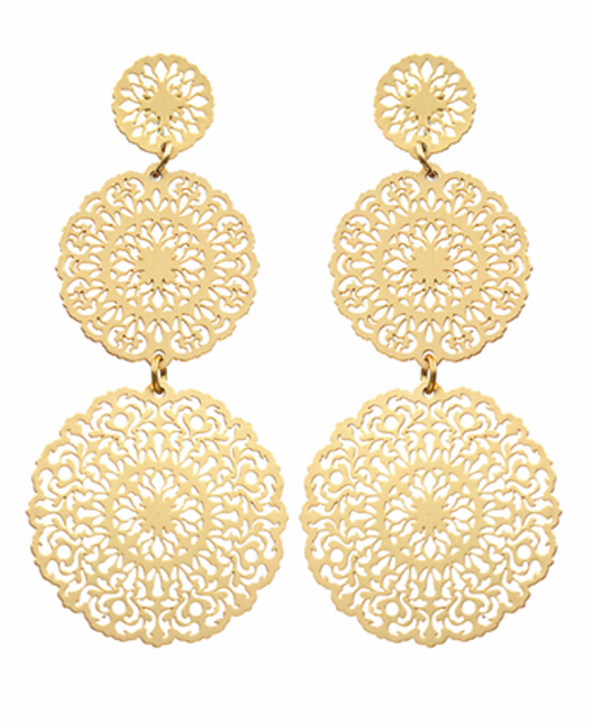 Filigree Matte Gold Earrings