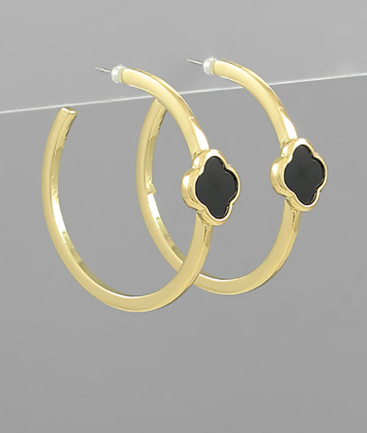 Clover Accent Hoop