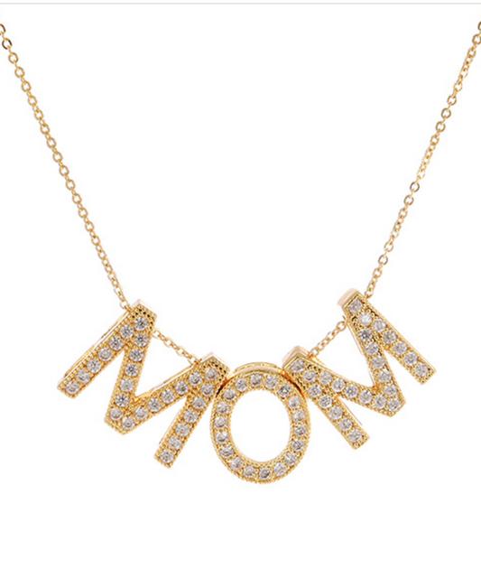 Mom Moveable Crystal Necklave