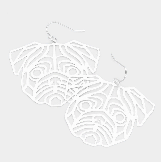 Bulldog Silver Earings