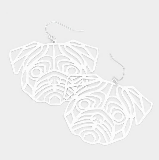 Bulldog Silver Earings