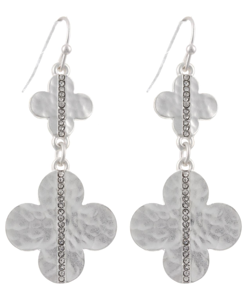 Hammered Clover Earrings