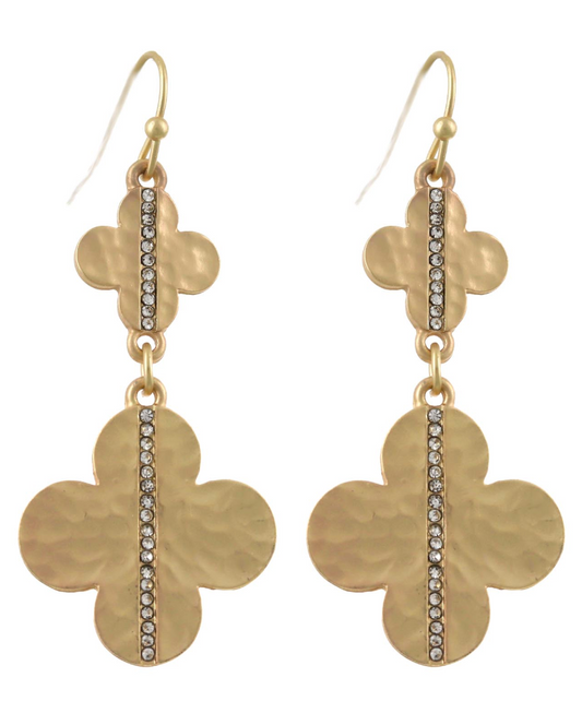 Hammered Clover Earrings