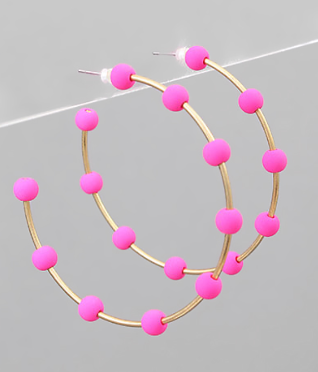 On the Ball Beaded Hoops