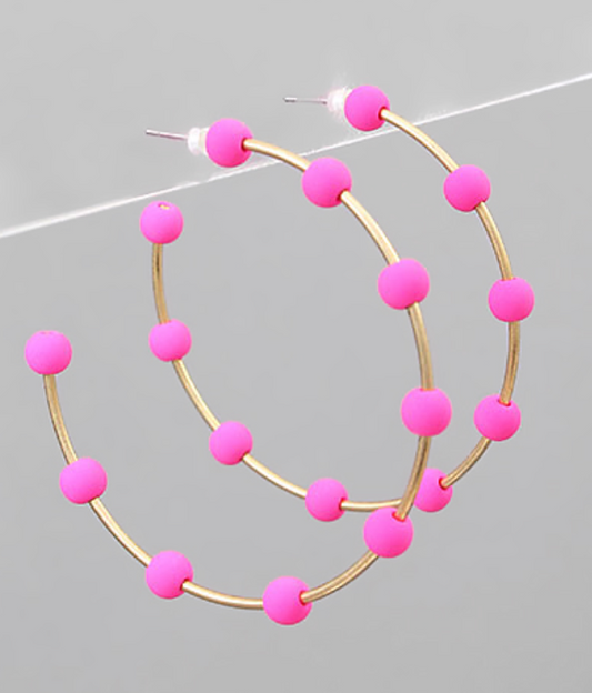 On the Ball Beaded Hoops