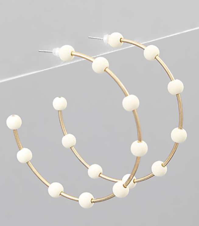 On the Ball Beaded Hoops
