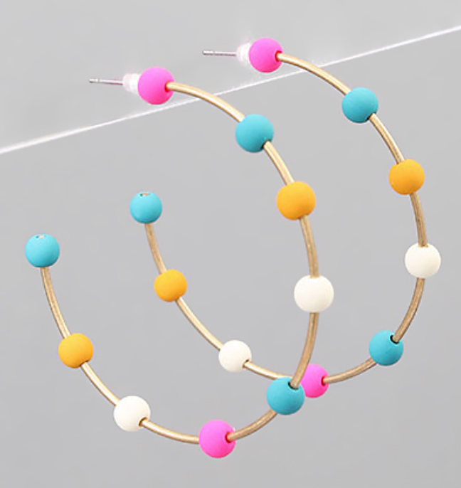 On the Ball Beaded Hoops