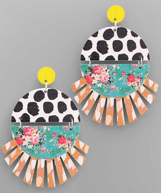 Pop of Color Wooden Earrings