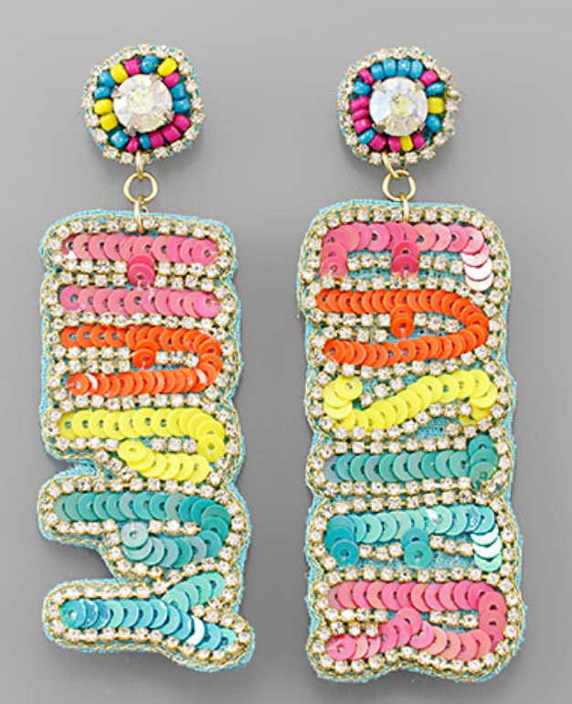 Happy Easter Beaded Earring