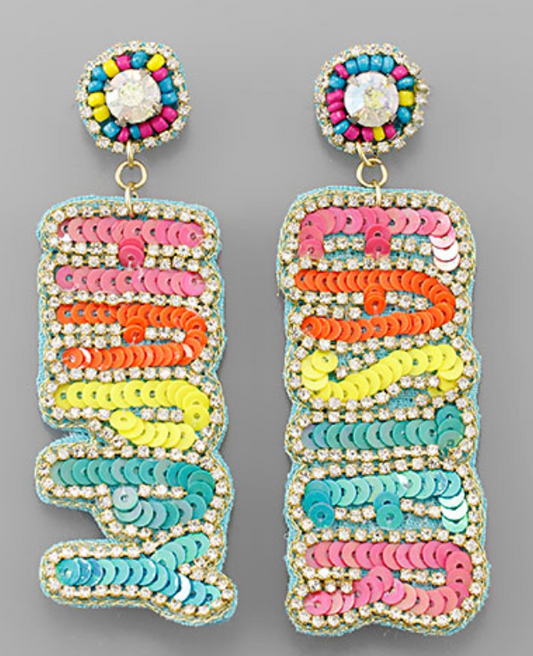 Happy Easter Beaded Earring