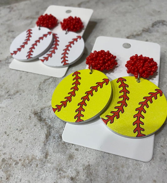 Sports Wooden Earrings