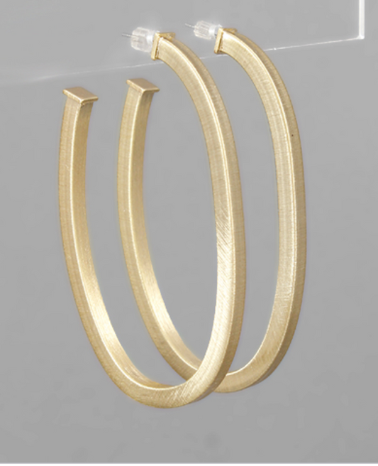 Matte Open Oval Hoops