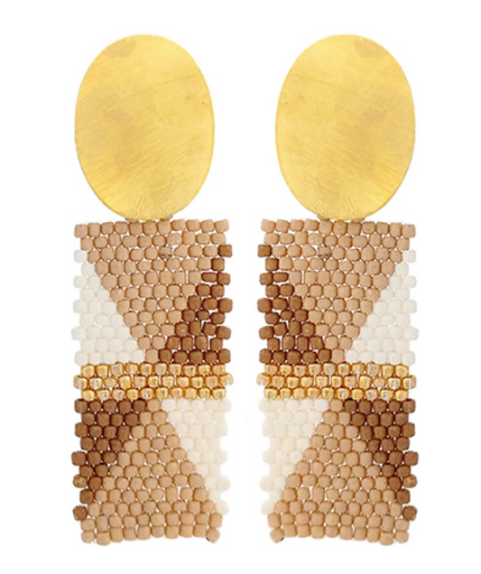 Geo Seed Bead Earrings