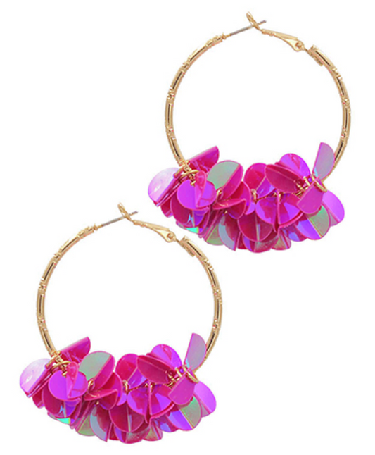 Sequin Dangle Hoops