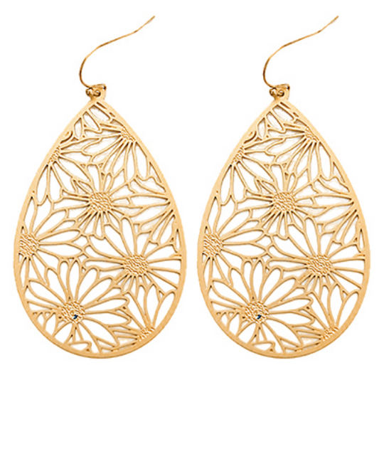 Flower Teardrop Earrings