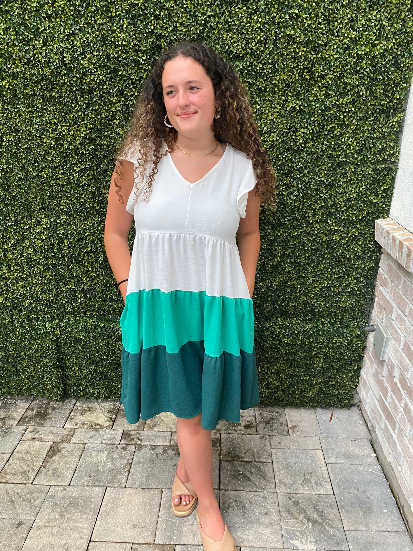 Fields of Green Flutter Dress