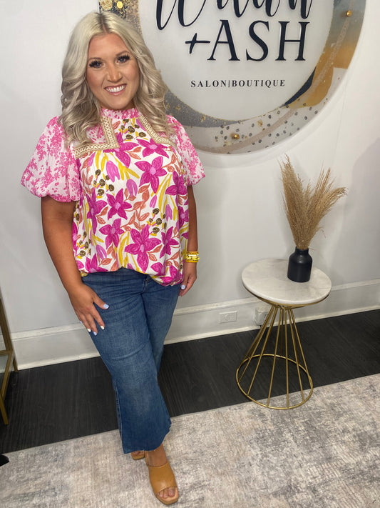 Pretty In Pink Floral Top