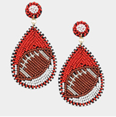 Seed Bead Football Earrings