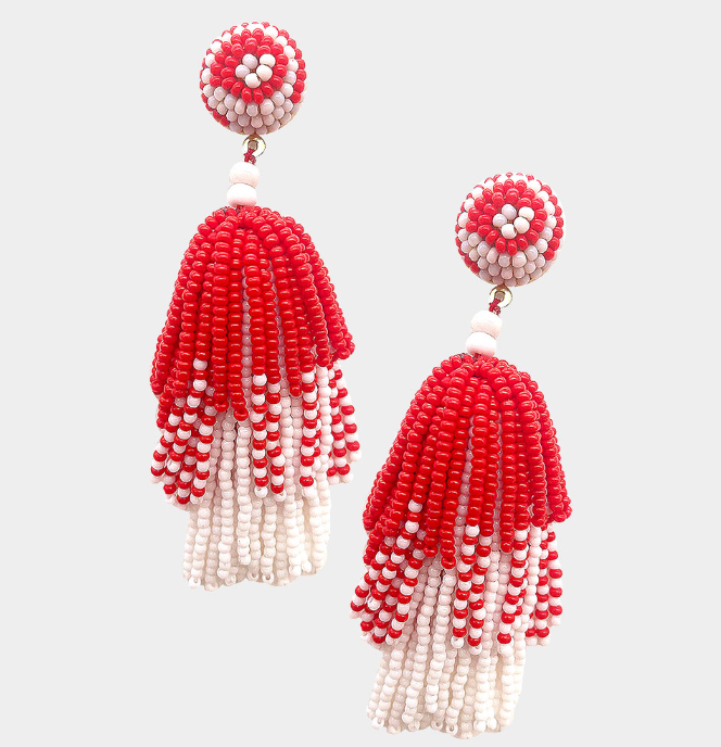 School Spirit Tassel Earrings