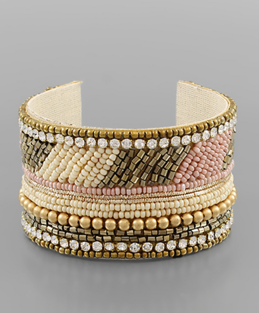 Beaded Open Cuff Bracelet